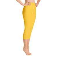 Load image into Gallery viewer, 1776 Yoga Capri Leggings Yellow/Navy
