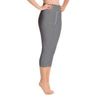 Load image into Gallery viewer, 1776 Yoga Capri Leggings Gray/Navy
