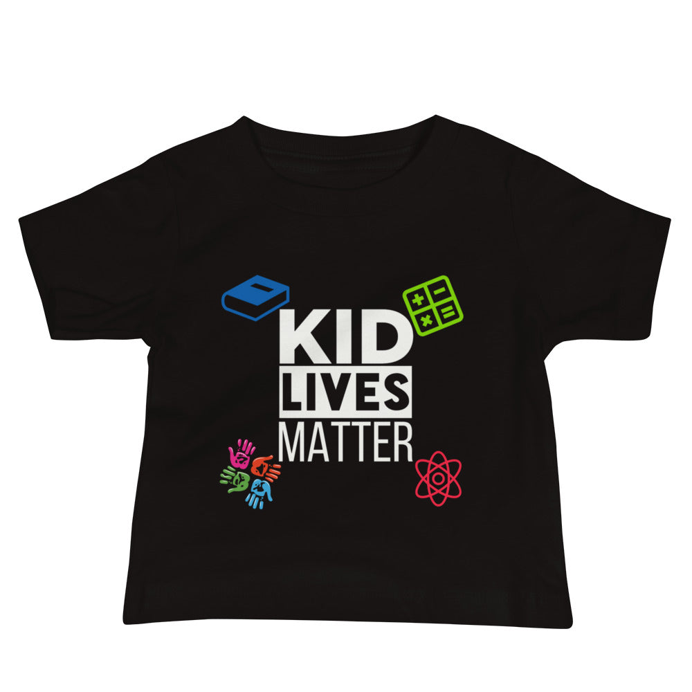 Baby Kid Lives Matter Jersey Short Sleeve T-Shirt - Black