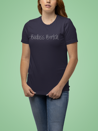 Load image into Gallery viewer, Bad*ss B*tch Heart Blanco Women&#39;s Relaxed T-Shirt
