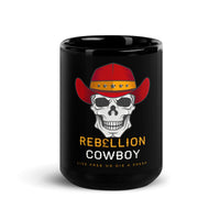 Load image into Gallery viewer, Rock+Reb£llion Cowboy Black Glossy 15oz. Mug
