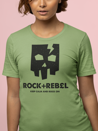 Load image into Gallery viewer, Rock+Reb£llion Cracked Mask Ngo Women&#39;s Relaxed T-Shirt
