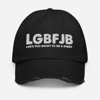 Load image into Gallery viewer, Let&#39;s Go B.... F*JB White Embroidered Distressed Baseball Cap
