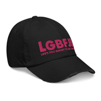Load image into Gallery viewer, Let&#39;s Go B.... F*JB Pink Embroidered Camo Distressed Baseball Cap

