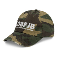Load image into Gallery viewer, Let&#39;s Go B.... F*JB White Embroidered Camo Distressed Dad Cap
