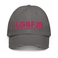 Load image into Gallery viewer, Let&#39;s Go B.... F*JB Pink Embroidered Camo Distressed Baseball Cap
