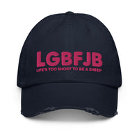 Load image into Gallery viewer, Let&#39;s Go B.... F*JB Pink Embroidered Camo Distressed Baseball Cap
