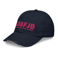 Load image into Gallery viewer, Let&#39;s Go B.... F*JB Pink Embroidered Camo Distressed Baseball Cap
