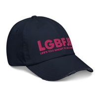Load image into Gallery viewer, Let&#39;s Go B.... F*JB Pink Embroidered Camo Distressed Baseball Cap
