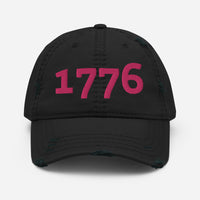 Load image into Gallery viewer, 1776 Pink Embroidered Distressed Dad Hat
