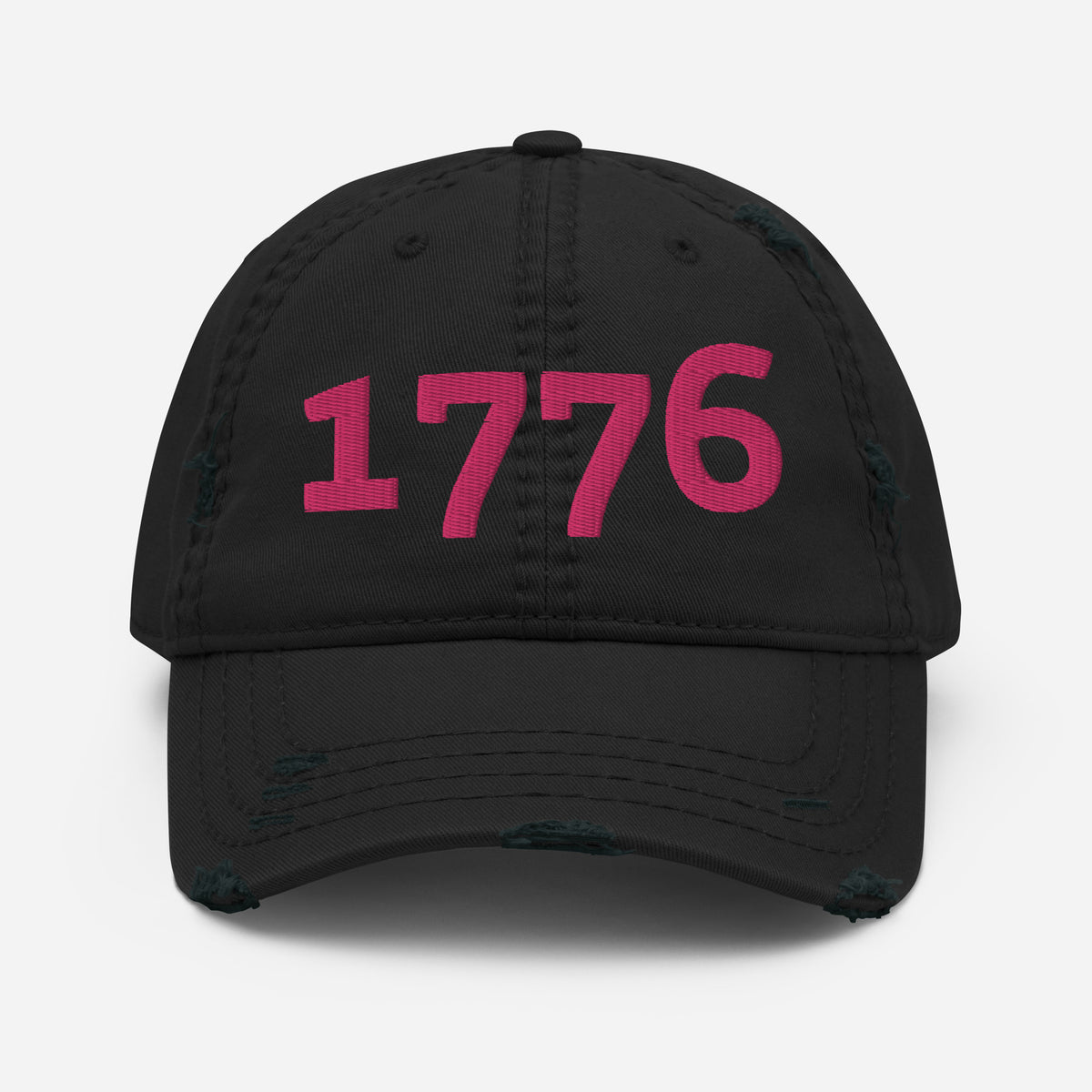 1776 Pink Embroidered Distressed Dad Hat