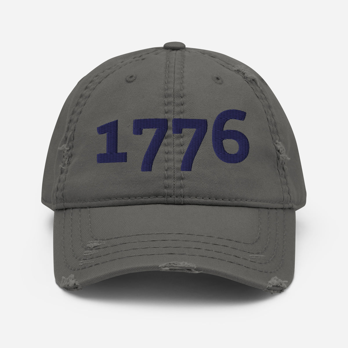 1776 Navy Embroidered Distressed Dad Hat