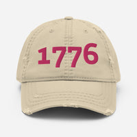 Load image into Gallery viewer, 1776 Pink Embroidered Distressed Dad Hat
