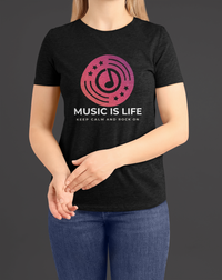 Load image into Gallery viewer, Rock+Reb£llion Music Is Life Blanco Women&#39;s Relaxed T-Shirt
