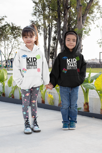 Load image into Gallery viewer, Kids Kid Lives Matter Fleece Hoodie - White
