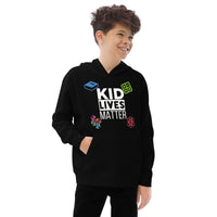 Load image into Gallery viewer, Kids Kid Lives Matter Fleece Hoodie - Black
