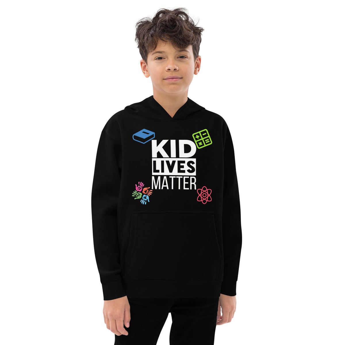 Kids Kid Lives Matter Fleece Hoodie - Black