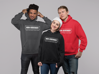 Load image into Gallery viewer, Non-Bidenary White Embroidered Unisex Hoodie
