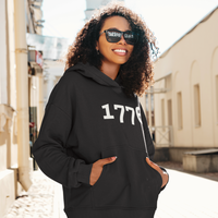 Load image into Gallery viewer, 1776 White Embroidered Unisex Hoodie
