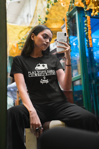 Load image into Gallery viewer, Play Stupid Games, Win Stupid Prizes Women&#39;s Relaxed T-Shirt - WG
