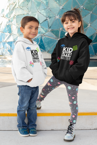 Load image into Gallery viewer, Kids Kid Lives Matter Fleece Hoodie - Black

