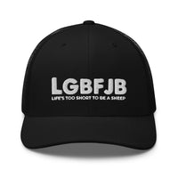 Load image into Gallery viewer, Let&#39;s Go B... F*JB White Embroidered ALOT Retro Trucker Cap
