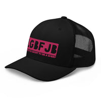 Load image into Gallery viewer, Let&#39;s Go B... F*JB Pink Embroidered Retro Trucker Cap
