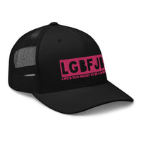 Load image into Gallery viewer, Let&#39;s Go B... F*JB Pink Embroidered Retro Trucker Cap
