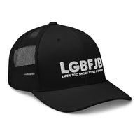 Load image into Gallery viewer, Let&#39;s Go B... F*JB White Embroidered ALOT Retro Trucker Cap
