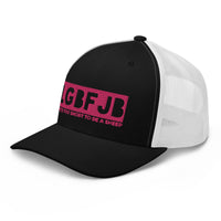 Load image into Gallery viewer, Let&#39;s Go B... F*JB Pink Embroidered Retro Trucker Cap
