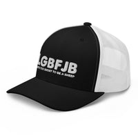Load image into Gallery viewer, Let&#39;s Go B... F*JB White Embroidered ALOT Retro Trucker Cap
