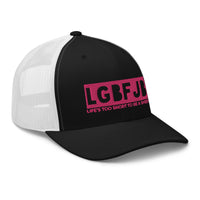 Load image into Gallery viewer, Let&#39;s Go B... F*JB Pink Embroidered Retro Trucker Cap
