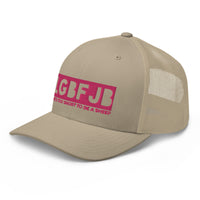 Load image into Gallery viewer, Let&#39;s Go B... F*JB Pink Embroidered Retro Trucker Cap
