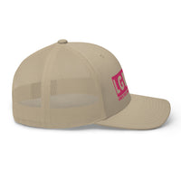 Load image into Gallery viewer, Let&#39;s Go B... F*JB Pink Embroidered Retro Trucker Cap
