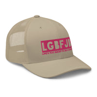 Load image into Gallery viewer, Let&#39;s Go B... F*JB Pink Embroidered Retro Trucker Cap
