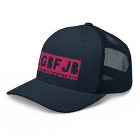 Load image into Gallery viewer, Let&#39;s Go B... F*JB Pink Embroidered Retro Trucker Cap
