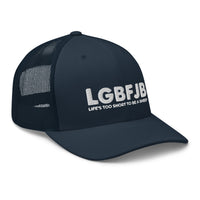 Load image into Gallery viewer, Let&#39;s Go B... F*JB White Embroidered ALOT Retro Trucker Cap

