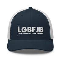 Load image into Gallery viewer, Let&#39;s Go B... F*JB White Embroidered ALOT Retro Trucker Cap

