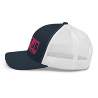 Load image into Gallery viewer, Let&#39;s Go B... F*JB Pink Embroidered Retro Trucker Cap
