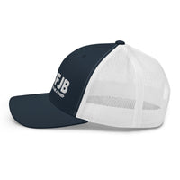 Load image into Gallery viewer, Let&#39;s Go B... F*JB White Embroidered ALOT Retro Trucker Cap

