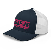 Load image into Gallery viewer, Let&#39;s Go B... F*JB Pink Embroidered Retro Trucker Cap
