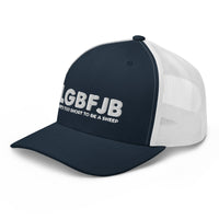 Load image into Gallery viewer, Let&#39;s Go B... F*JB White Embroidered ALOT Retro Trucker Cap

