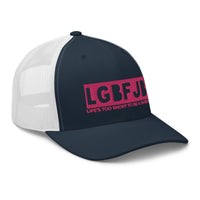 Load image into Gallery viewer, Let&#39;s Go B... F*JB Pink Embroidered Retro Trucker Cap
