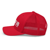 Load image into Gallery viewer, Let&#39;s Go B... F*JB White Embroidered ALOT Retro Trucker Cap
