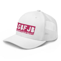 Load image into Gallery viewer, Let&#39;s Go B... F*JB Pink Embroidered Retro Trucker Cap
