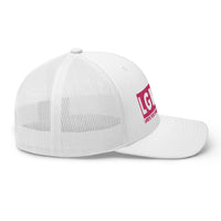 Load image into Gallery viewer, Let&#39;s Go B... F*JB Pink Embroidered Retro Trucker Cap
