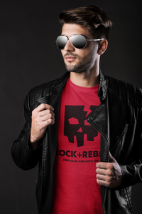 Load image into Gallery viewer, Rock+Reb£llion Cracked Mask BG Men&#39;s T-Shirt
