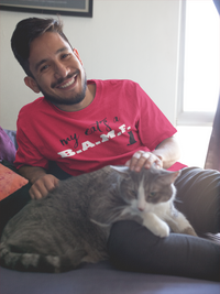 Load image into Gallery viewer, My Cat&#39;s a Bad A** M&#39;Fer BWB Men&#39;s T-Shirt
