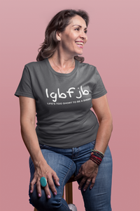Load image into Gallery viewer, Let&#39;s Go B.... F*JB Kid Script Blanco Women&#39;s Relaxed T-Shirt
