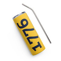 Load image into Gallery viewer, 1776 Yellow/Navy Stainless Steel Tumbler
